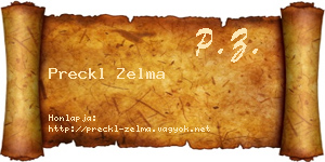 Preckl Zelma névjegykártya